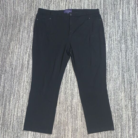 NYDJ Not Your Daughter's Jeans Women's 20W Plus Curvy Fit Black Straight‎ Pants - Picture 1 of 9